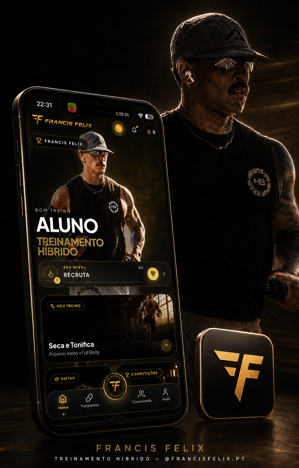 Aplicativo premium de Francis Félix — Treinamento Híbrido