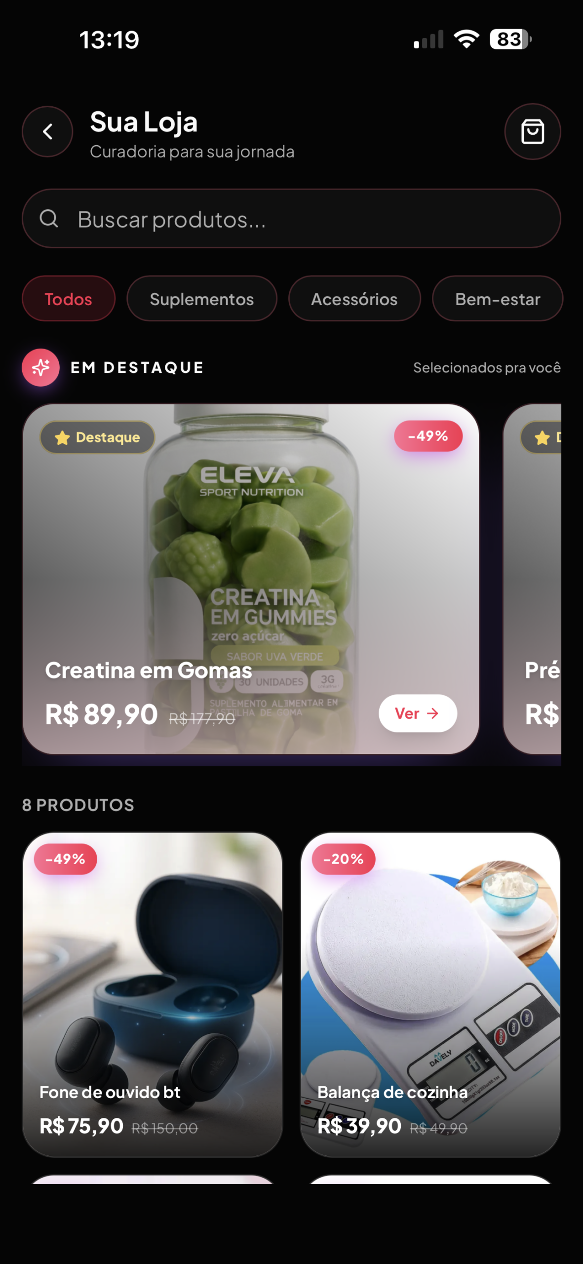 Tela 1 do aplicativo premium